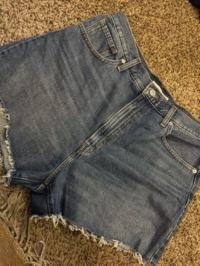 Levi Dark Wash High Wasted Mom Shorts
